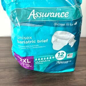 Assurance 2XL Unisex Bariatric Brief with Tabs - Pkg of 6 Briefs Adult Diaper